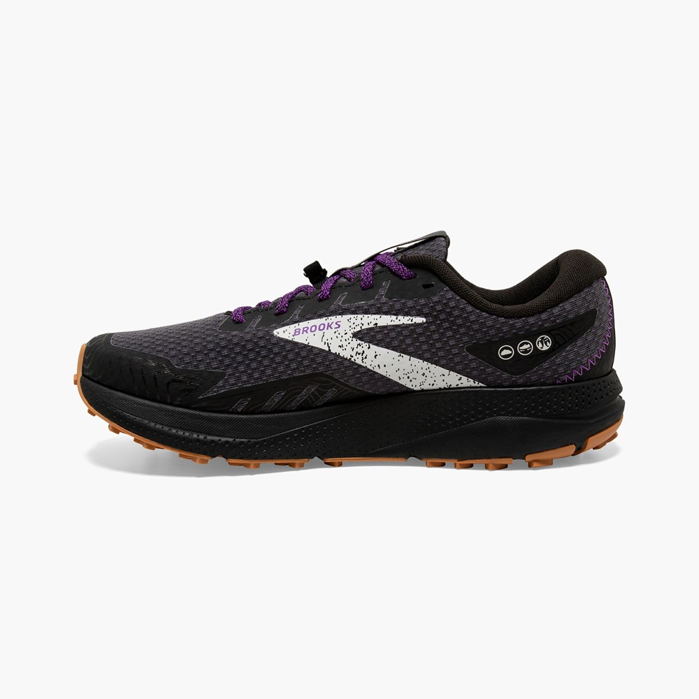 Chaussure Trail Running Brooks Light Trail Divide 4 GTX Citron Noir Femme | QUH-2547336